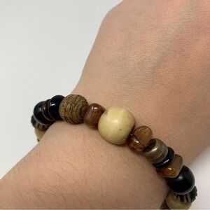 Mei Fa Earth and Wood Tone Brown Beaded Bracelet